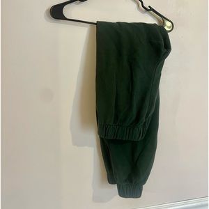 Brandy Melville jogger sweatpants - dark forest green color